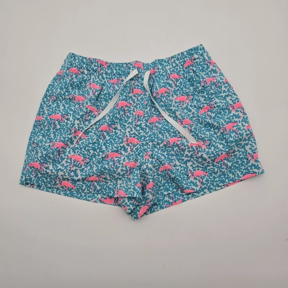 Chubbies Swim Trunks Mens Pink Blue Domingos Flamingos Boxer Shorts Liner